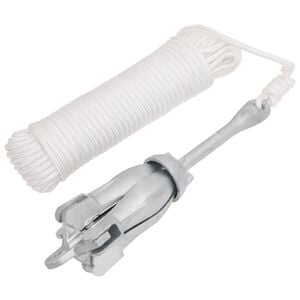 vidaXL Akkeri me&eth; Reipi Silfurlita&eth; 4 kg Heitgalvaniseru&eth;u Steypuj&aacute;rni