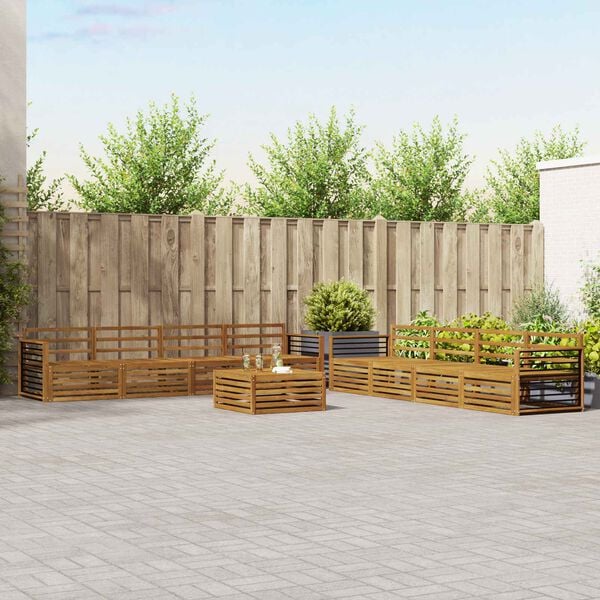 vidaXL &Uacute;ti s&oacute;fasett 9 pcs N&aacute;tt&uacute;rulegur