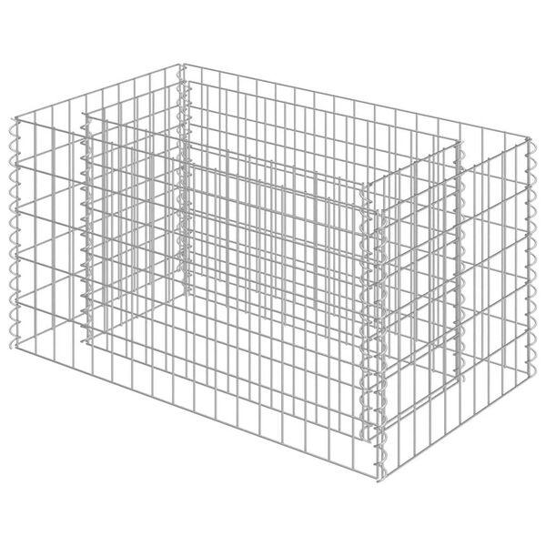 vidaXL Gabion Grj&oacute;tkassi Upph&aelig;kka&eth; Bl&oacute;maker S&iacute;nkh&uacute;&eth;a&eth; st&aacute;l 90x50x50 cm