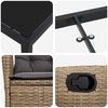 vidaXL Gar&eth;ur bor&eth;sett me&eth; p&uacute;&eth;i 7 pcs Drapplita&eth;ur p&oacute;l&yacute;rattan