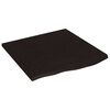 vidaXL Vegghilla D&ouml;kkbr&uacute;n 60x60x2 cm Me&eth;h&ouml;ndlu&eth; Gegnheil Eik