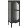 vidaXL Skenkur Svartur 40x35x105 cm Gler og St&aacute;l