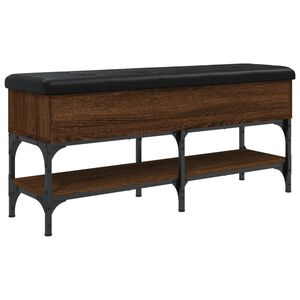 vidaXL Sk&oacute;bekkur Br&uacute;n Eik 102x32x45 cm Samsettur Vi&eth;ur