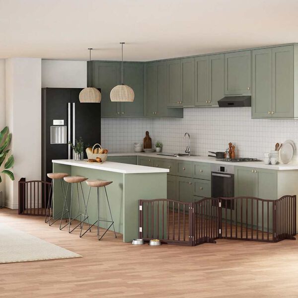 vidaXL hundahli&eth; me&eth; hur&eth; sem h&aelig;gt er a&eth; brj&oacute;ta saman 8 pl&ouml;tur 640 cm