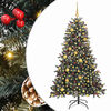 vidaXL Gervi j&oacute;latr&eacute; me&eth; 300 LED Gr&aelig;nn 180 cm PVC, plast og st&aacute;l