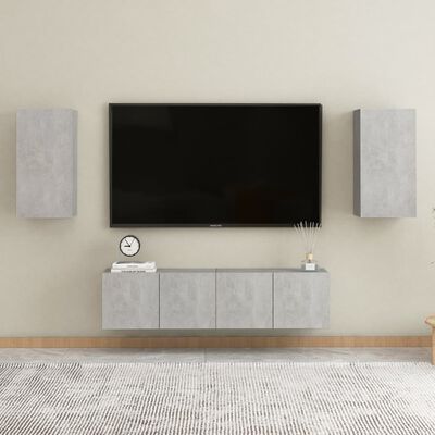 803334 vidaXL TV Cabinet Concrete Grey 30,5x30x60 cm Chipboard