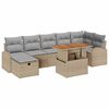 vidaXL Gar&eth;s&oacute;fa sett 8 pcs Drapplita&eth;ur p&oacute;l&yacute;rattan