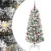 vidaXL Gervi hengdu j&oacute;latr&eacute; me&eth; 150 LED Gr&aelig;nn og hv&iacute;tur 150 cm
