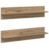 vidaXL Vegghylla 2 pcs Artisan Eik 80 x 11,5 x 18 cm Samsettur vi&eth;ur