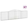 vidaXL Bogadregnir Grj&oacute;tkassar 7 stk. 400x30x100/120 cm Sinkh&uacute;&eth;a&eth; J&aacute;rn