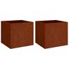 vidaXL gr&oacute;&eth;ursetningar 2 stk 49x47x46 cm Corten St&aacute;l