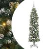 vidaXL Gervi mj&oacute; j&oacute;latr&eacute; me&eth; 300 LED me&eth; standi Gr&aelig;nn og hv&iacute;tur 180 cm