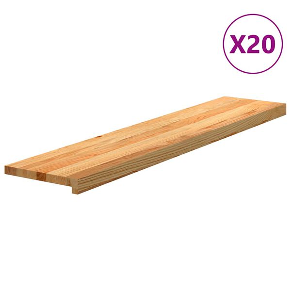 vidaXL Stiga 20 stk Lj&oacute;sbr&uacute;nt 120x25x2 cm gegnheil vi&eth;ar Eik