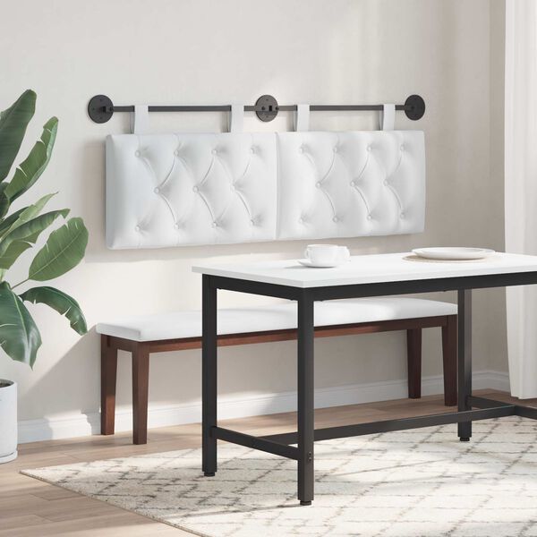 vidaXL Hengisk&aacute;li Vegghengt Hv&iacute;t 130 x 55 x 7 cm d&uacute;kur