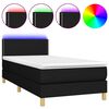 vidaXL H&oacute;lfa&eth; Springr&uacute;m me&eth; D&yacute;nu&LED Svart 90x190cm Tauefni
