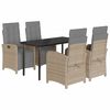 vidaXL 5 Hluta Gar&eth;bor&eth;sett me&eth; Sessum Drappa&eth; P&oacute;l&yacute;rattan