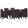 vidaXL Gar&eth;ur bor&eth;sett 7 pcs Br&uacute;nn Polt rattan