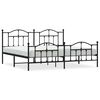 vidaXL R&uacute;mgrind &uacute;r M&aacute;lmi me&eth; H&ouml;fu&eth;gafli & F&oacute;tagafli Sv&ouml;rt 193x203 cm