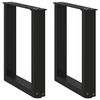 vidaXL sófaborðsfætur U-laga 2 stk. svart 28x(42-43) cm stál