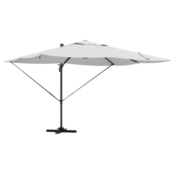 vidaXL Cantilever Roma Parasol Beige og svartur 352 x 251 x 265 cm