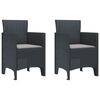 vidaXL Gar&eth;st&oacute;ll me&eth; p&uacute;&eth;i 2 pcs Antras&iacute;t 53 x 49 x 85 cm P&oacute;l&yacute;pr&oacute;p&yacute;len