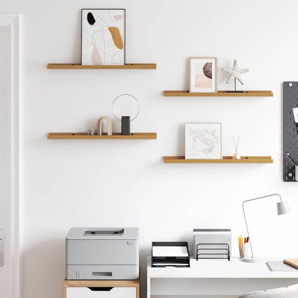 vidaXL Vegghylla 4 pcs Drapplita&eth;ur 60 x 9 x 3 cm Samsettur vi&eth;ur