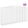 vidaXL Bogadreginn Grj&oacute;tkassi 6 stk. 400x50x200/220 cm Sinkh&uacute;&eth;a&eth; J&aacute;rn