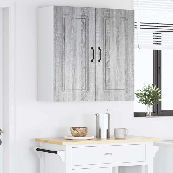vidaXL Eldh&uacute;s sk&aacute;pur me&eth; geymslu Kalmar Gr&aacute;r Sonoma 80 x 31 x 80 cm