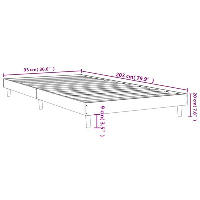 vidaXL Náttborð Sonoma Eikarlitur 90x200 cm Samsettur Viður