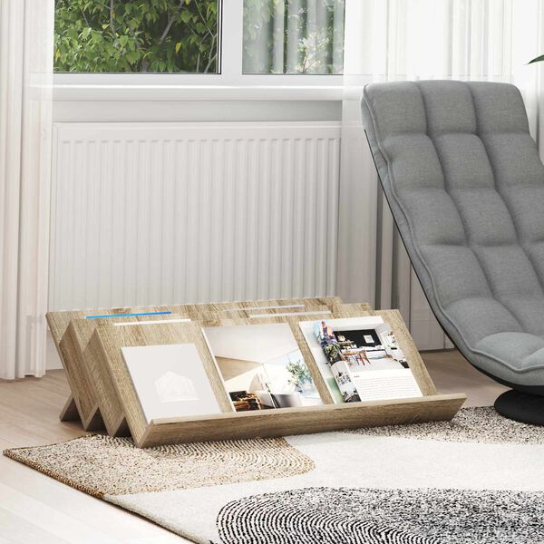 vidaXL T&iacute;marit Hillur Sonoma Eik 90 x 53 x 28,5 cm Samsettur vi&eth;ur