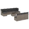 vidaXL 11 Hluta Gar&eth;s&oacute;fasett me&eth; Sessum Gr&aacute;r P&oacute;l&yacute;rattan
