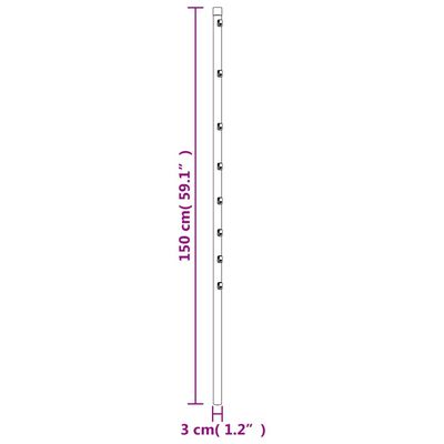 vidaXL Girðingarstaurar 15 stk. Silfurlitaðir 150 cm Sinkhúðað Stál