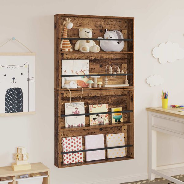 vidaXL T&iacute;marit Hillur me&eth; hillu 2 pcs Gamalt timbur 80 x 12 x 70 cm