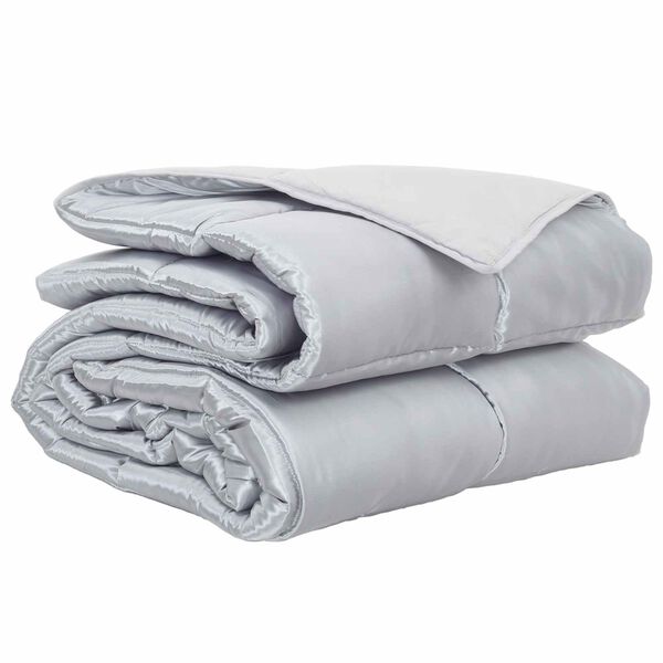 vidaXL Full &aacute;rs d&yacute;na Silfur 135 x 220 cm Sat&iacute;n og microfiber