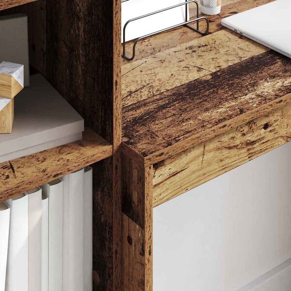 vidaXL Skrifbor&eth; me&eth; sk&uacute;ffu 2 pcs Gamalt timbur