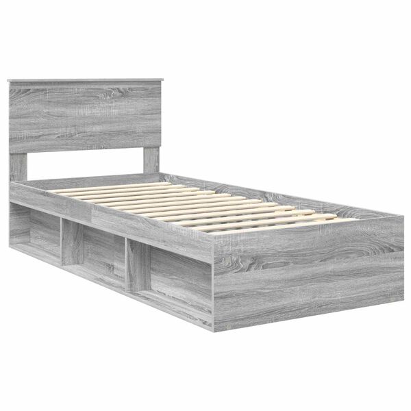 vidaXL Ramsv&iacute;k me&eth; h&ouml;fu&eth;gafl Gr&aacute;r Sonoma 90 x 190 cm Solid furuhikk