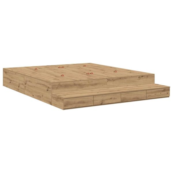 vidaXL R&uacute;mgrind me&eth; geymslur&yacute;mi Artisan Eik 200 cm Samsettur vi&eth;ur