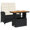 vidaXL 2 stykki gar&eth;bor&eth;stofusett me&eth; p&uacute;&eth;um Black Poly Rattan