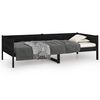 vidaXL Svefns&oacute;fi Svartur Gegnheil Fura 90x190 cm