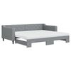 vidaXL Svefns&oacute;fi me&eth; Hj&oacute;lapl&ouml;tu og D&yacute;num Lj&oacute;sgr&aacute;r 90x200 cm Efni