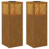 vidaXL S&oacute;lar LED st&iacute;gslj&oacute;s 2 pcs bronze Ve&eth;ra&eth; st&aacute;l