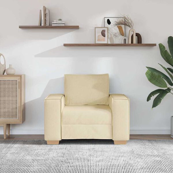 vidaXL sófastóll kremlitaður 60 cm efni