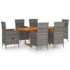 vidaXL 7 Parta Gar&eth;bor&eth;stofusett P&oacute;l&yacute;rattan Gr&aacute;tt