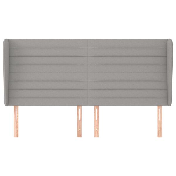 vidaXL H&ouml;f&eth;agafl me&eth; Eyrum 163x23x118/128 cm Lj&oacute;sgr&aacute;tt Efni