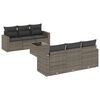 vidaXL 7-Hluta Gar&eth;s&oacute;fasett me&eth; Sessum Gr&aacute;tt P&oacute;l&yacute;rattan