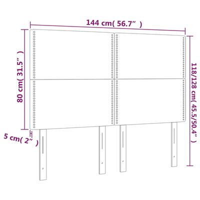 vidaXL Höfðagaflar 4 stk. 72x5x78/88 cm Svart Leðurlíki