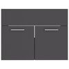804784 vidaXL 2 Piece Bathroom Furniture Set Grey Chipboard