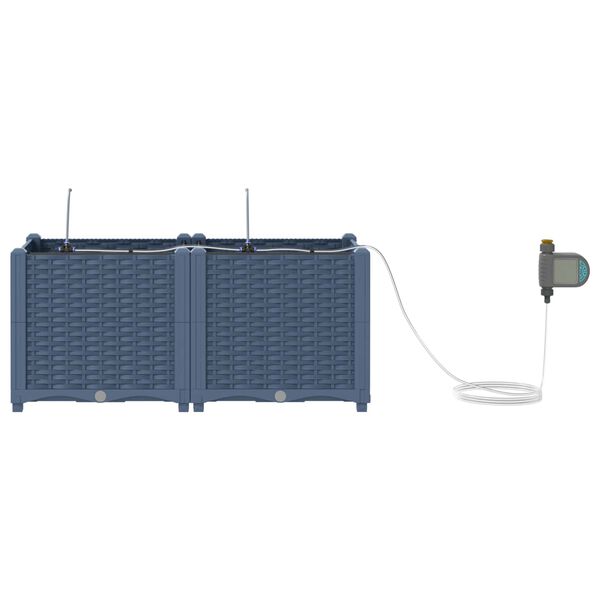 vidaXL Gar&eth;pl&ouml;ntukassi 2 pcs Gr&aacute;r 80 x 40 x 37,5 cm Plast