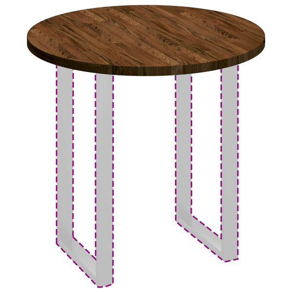 vidaXL Bor&eth;plata D&ouml;kk br&uacute;nt &Oslash; 80 x 2,5 cm Umfer&eth; &aacute;kaft eik