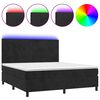 vidaXL H&oacute;lfa&eth; Springr&uacute;m me&eth; D&yacute;nu&LED Svart 180x200 cm Flauel
